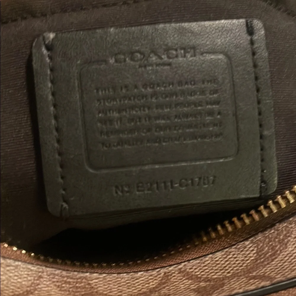 Coach Brown and Cream Crossbody Bag with Sleek Design